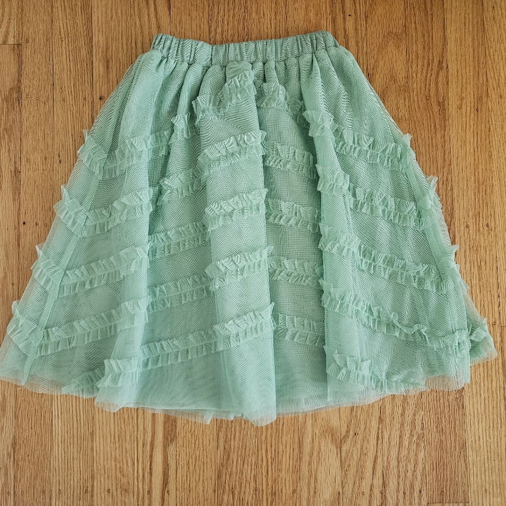 Mini Boden Green Tulle Midi Skirt 5-6Y